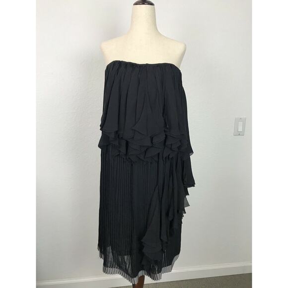 Max Azria Pleated Ruffled Strapless Dress - Picture 1 of 10